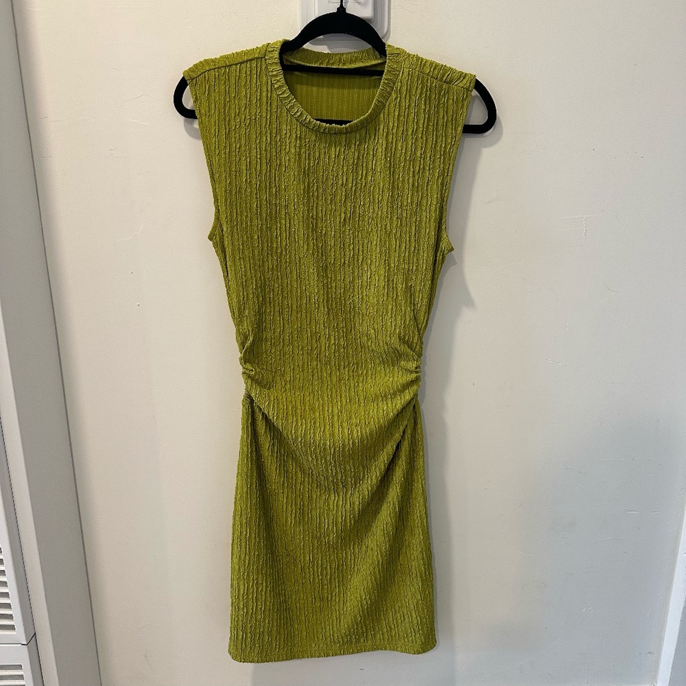 AMAZON GREEN RUCHED TANK DRESS